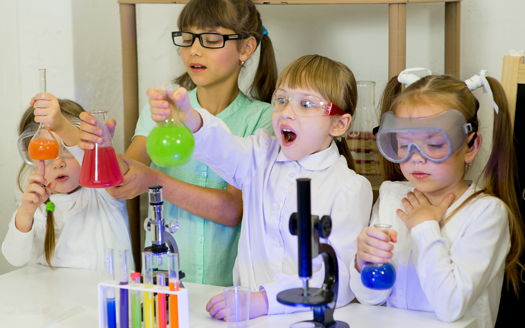 children doing science experiments