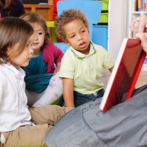 Children in group being read to