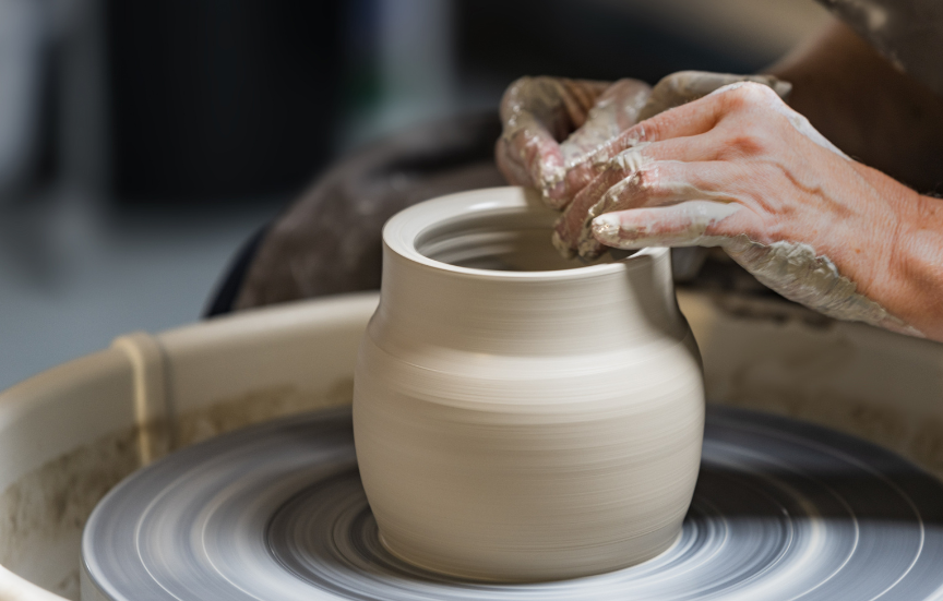 a potter at a wheel