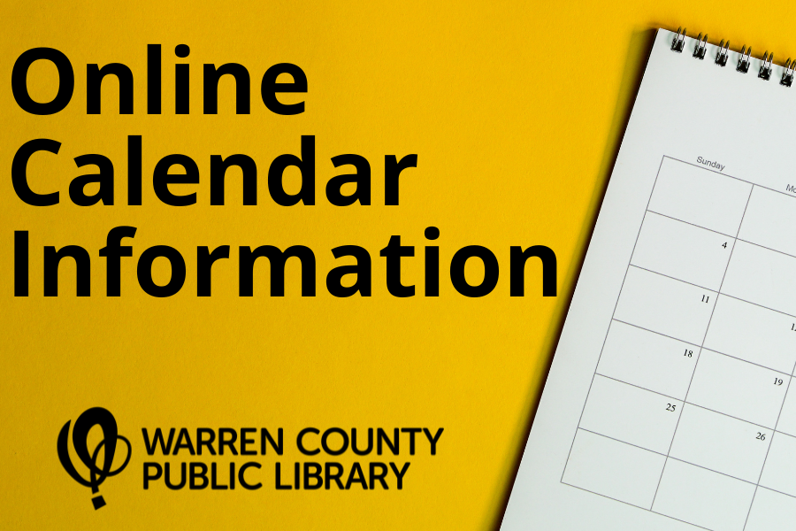 A photo of a calendar with the words Online Calendar Information superimposed