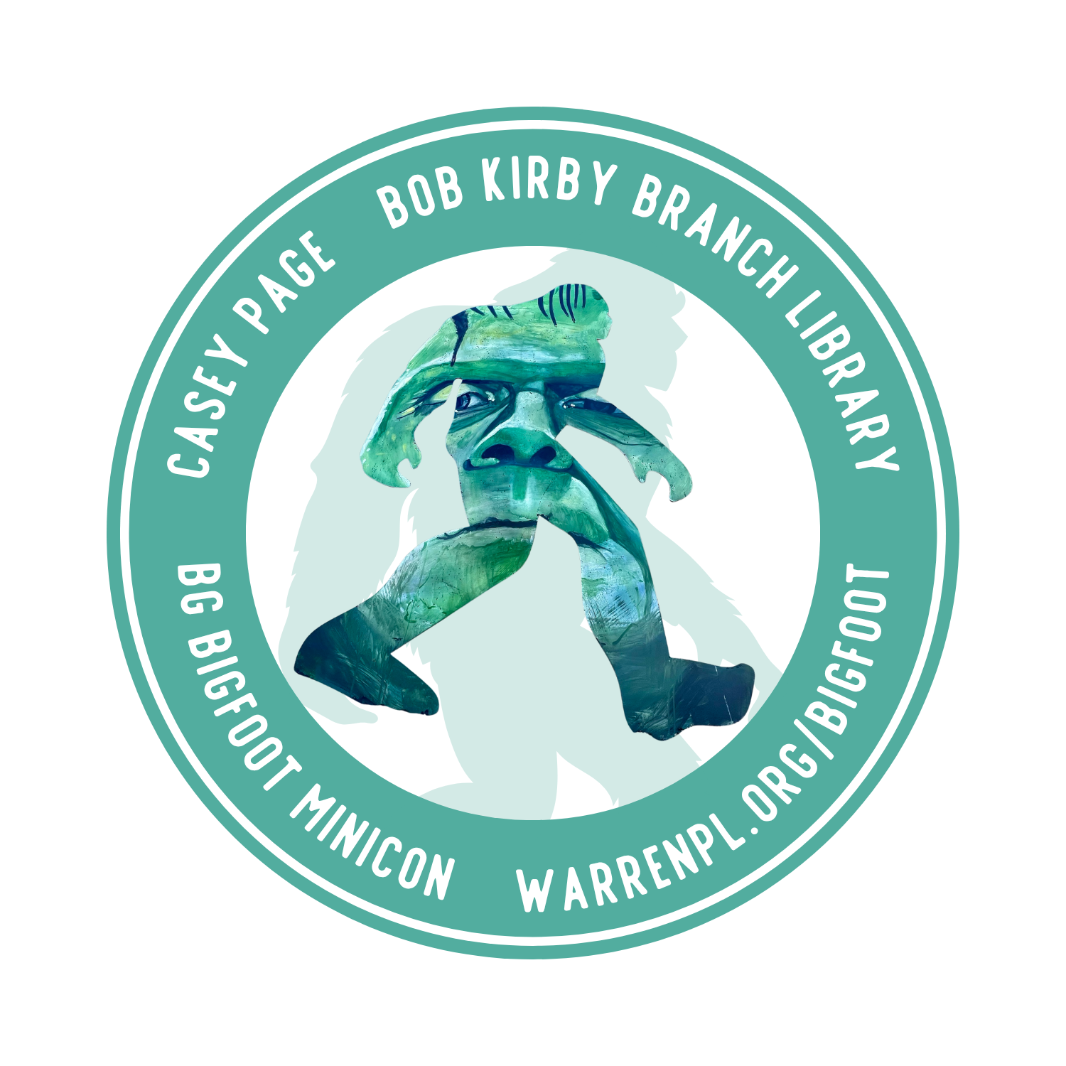 Bigfoot silhouette with Frankenstein art