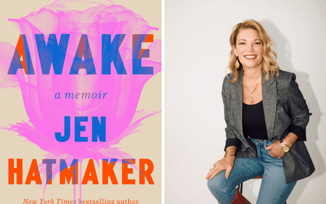 Cover of Jen Hatmaker's memoir called Awake and photo of the author