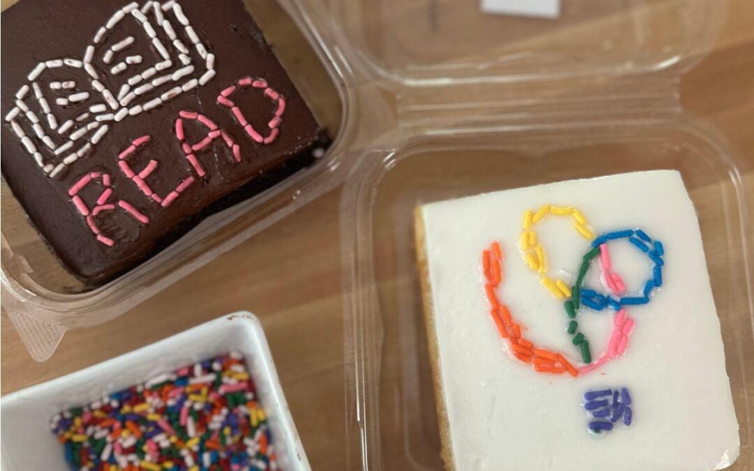 Sprinkled embroidery on homemade cookies